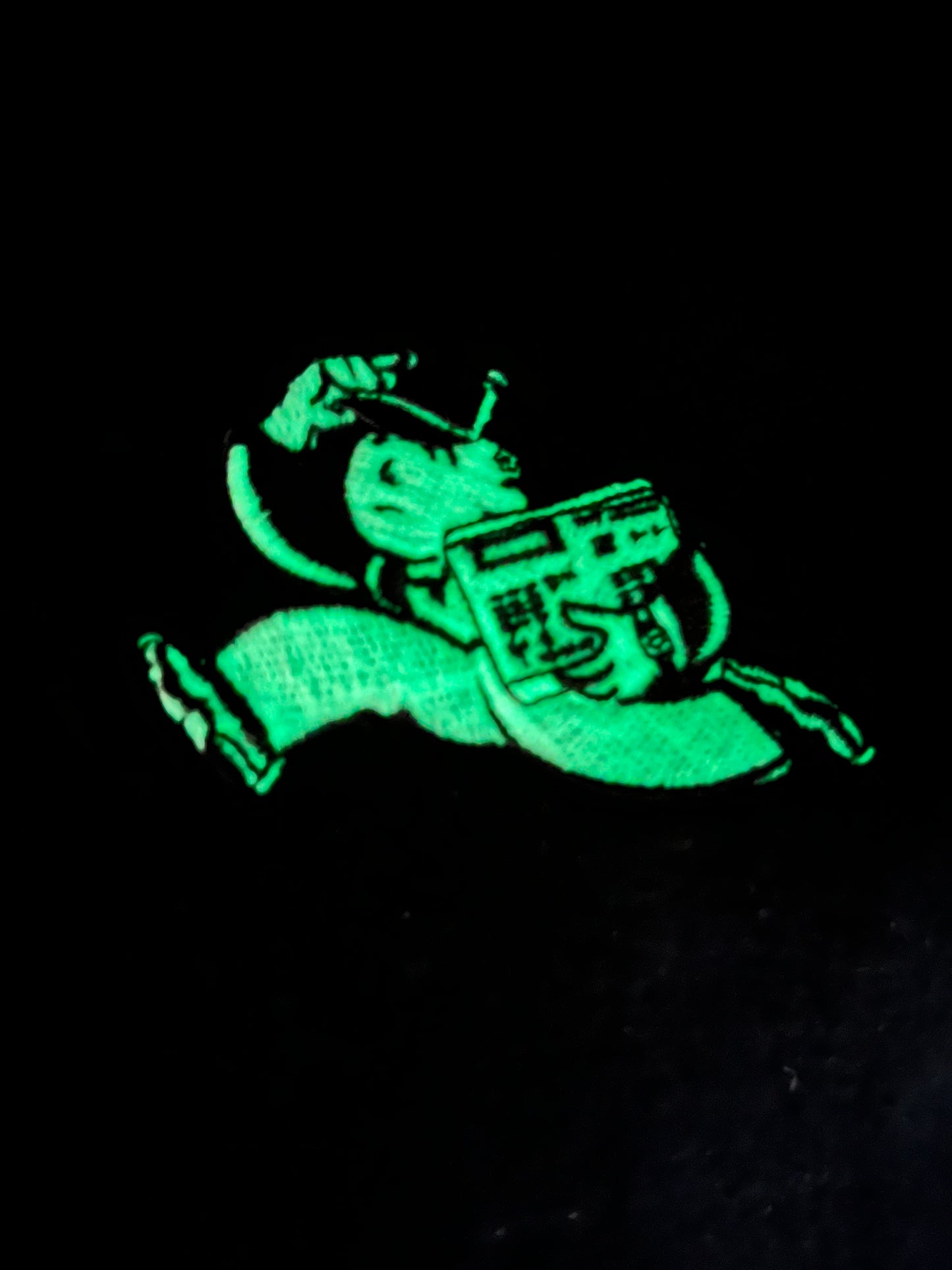 HOODIE GESTICKT - GLOW IN THE DARK